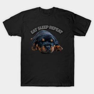 Rottweiler eat sleep repeat puppy T-Shirt